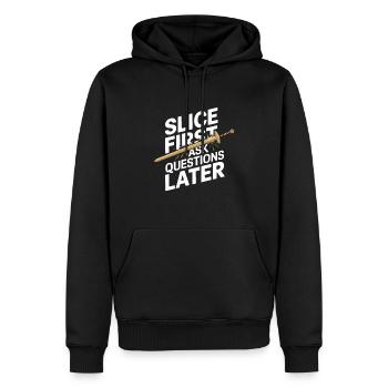 Épéiste de la Renaissance Hema Historique - Sweat à capuche Premium bio Homme - noir - Devant - Nico (187cm)