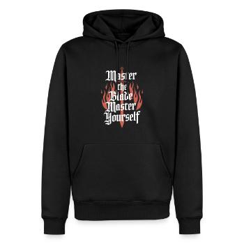 Épéiste de la Renaissance Hema Historique - Sweat à capuche Premium bio Homme - noir - Devant - Nico (187cm)