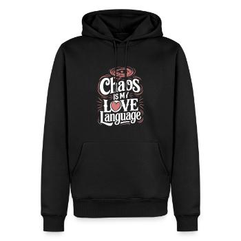 La vie de la mère de la famille élargie, le chaos, l’amour et - Sweat à capuche Premium bio Homme - noir - Devant - Nico (187cm)