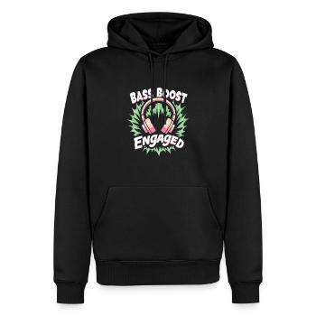Accros aux écouteurs Un son immersif haut de gamme - Sweat à capuche Premium bio Homme - noir - Devant - Nico (187cm)