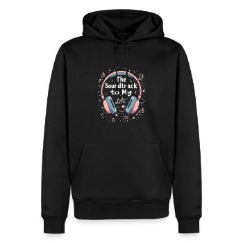 Accros aux écouteurs Un son immersif haut de gamme - Sweat à capuche Premium bio Homme - noir - Devant - Nico (187cm)