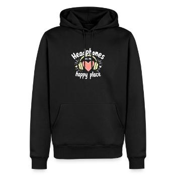 Accros aux écouteurs Un son immersif haut de gamme - Sweat à capuche Premium bio Homme - noir - Devant - Nico (187cm)