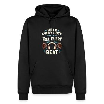 Un son haut de gamme de haute qualité pour la culture audiophile - Sweat à capuche Premium bio Homme - noir - Devant - Nico (187cm)