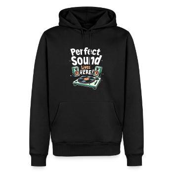 Un son haut de gamme de haute qualité pour la culture audiophile - Sweat à capuche Premium bio Homme - noir - Devant - Nico (187cm)