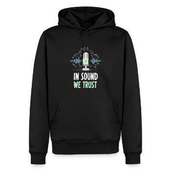 Un son haut de gamme de haute qualité pour la culture audiophile - Sweat à capuche Premium bio Homme - noir - Devant - Nico (187cm)