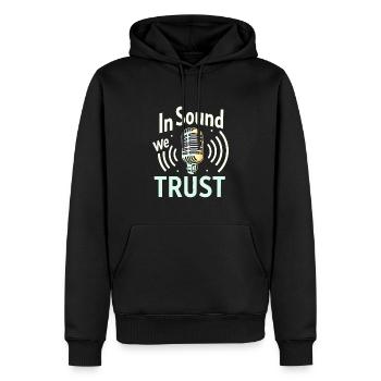 Un son haut de gamme de haute qualité pour la culture audiophile - Sweat à capuche Premium bio Homme - noir - Devant - Nico (187cm)