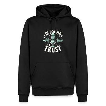 Un son haut de gamme de haute qualité pour la culture audiophile - Sweat à capuche Premium bio Homme - noir - Devant - Nico (187cm)