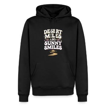 Des vagabonds du désert, des sentiers accidentés et des - Sweat à capuche Premium bio Homme - noir - Devant - Nico (187cm)
