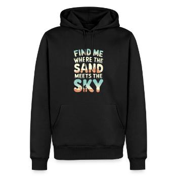 Des vagabonds du désert, des sentiers accidentés et des - Sweat à capuche Premium bio Homme - noir - Devant - Nico (187cm)