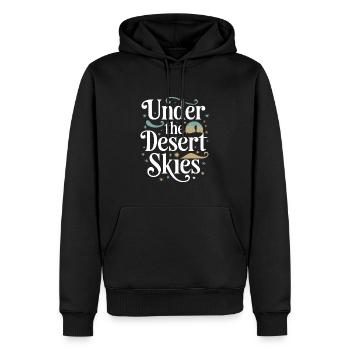 Des vagabonds du désert, des sentiers accidentés et des - Sweat à capuche Premium bio Homme - noir - Devant - Nico (187cm)