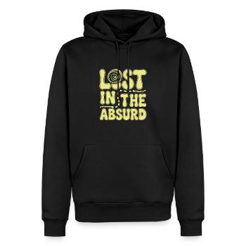 Surréaliste Art Humour Images oniriques Flottant - Sweat à capuche Premium bio Homme - noir - Devant - Nico (187cm)