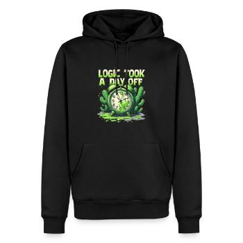 Surréaliste Art Humour Images oniriques Flottant - Sweat à capuche Premium bio Homme - noir - Devant - Nico (187cm)