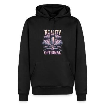 Surréaliste Art Humour Images oniriques Flottant - Sweat à capuche Premium bio Homme - noir - Devant - Nico (187cm)