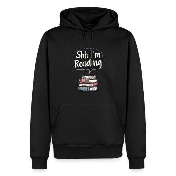 Buchhafter Humor, Witzige Lesezitate, Literarisch - Männer Premium Bio Hoodie - Schwarz - Vorne - Nico (187cm)