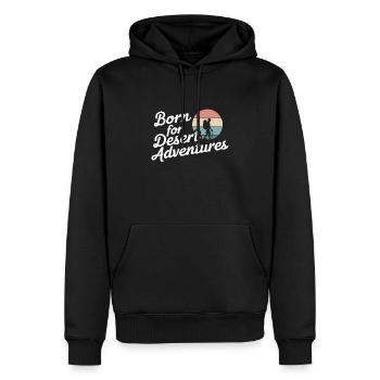 Des vagabonds du désert, des sentiers accidentés et des - Sweat à capuche Premium bio Homme - noir - Devant - Nico (187cm)