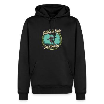 Skydiving Beginners Adventure Nerves - Men’s Premium Organic Hoodie - black - Front - Nico (187cm)