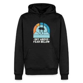 Skydiving Beginners Adventure Nerves - Men’s Premium Organic Hoodie - black - Front - Nico (187cm)