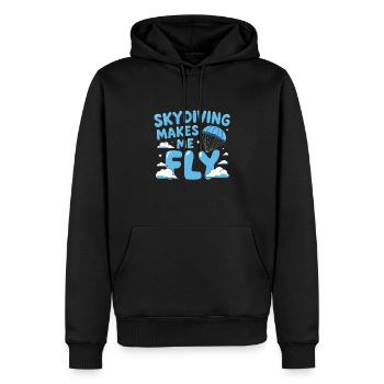 Parachutisme Débutants Aventure Nerfs - Sweat à capuche Premium bio Homme - noir - Devant - Nico (187cm)