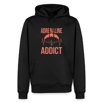 Parachutisme Débutants Aventure Nerfs - Sweat à capuche Premium bio Homme - noir - Devant - Nico (187cm)