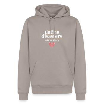 Dating Disaster Comedy Funny Fails - Men’s Premium Organic Hoodie - taupe - Front - Nico (187cm)