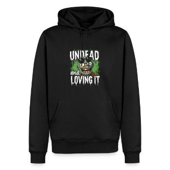 Zombie Apocalypse Humor Lustige Untote Zitate - Männer Premium Bio Hoodie - Schwarz - Vorne - Nico (187cm)