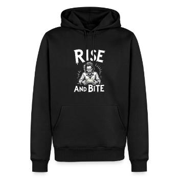 Zombie Apocalypse Humor Lustige Untote Zitate - Männer Premium Bio Hoodie - Schwarz - Vorne - Nico (187cm)