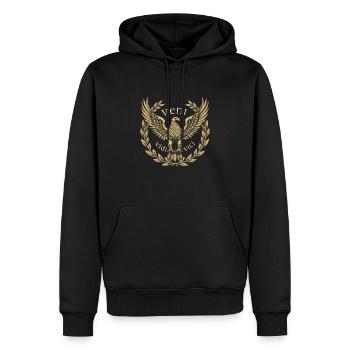 Passionnés d’histoire Passionnés de la Rome antique - Sweat à capuche Premium bio Homme - noir - Devant - Nico (187cm)