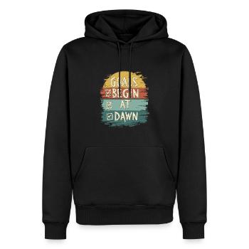 Morgenroutine, Wellness-gewohnheiten, Produktiver - Männer Premium Bio Hoodie - Schwarz - Vorne - Nico (187cm)