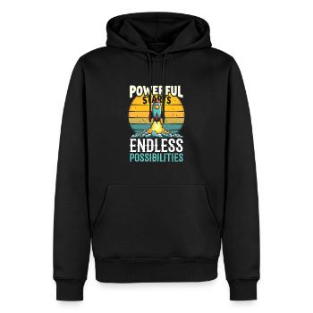 Morgenroutine, Wellness-gewohnheiten, Produktiver - Männer Premium Bio Hoodie - Schwarz - Vorne - Nico (187cm)