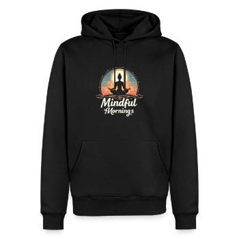 Morgenroutine, Wellness-gewohnheiten, Produktiver - Männer Premium Bio Hoodie - Schwarz - Vorne - Nico (187cm)