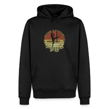 45. Geburtstag Vivant depuis 04/1980 - Sweat à capuche Premium bio Homme - noir - Devant - Nico (187cm)
