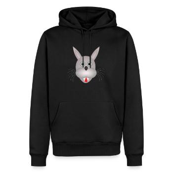 Lapin dss 1 AI 1 PNG 1a - Sweat à capuche Premium bio Homme - noir - Devant - Nico (187cm)