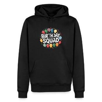 Birthday Squad - Men’s Premium Organic Hoodie - black - Front - Nico (187cm)
