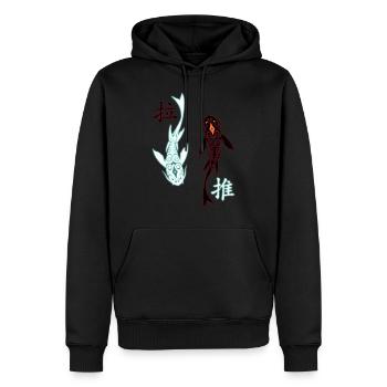 Avatar - Tui & La / Raava-Vaatu - couleur - Sweat à capuche Premium bio Homme - noir - Devant - Nico (187cm)