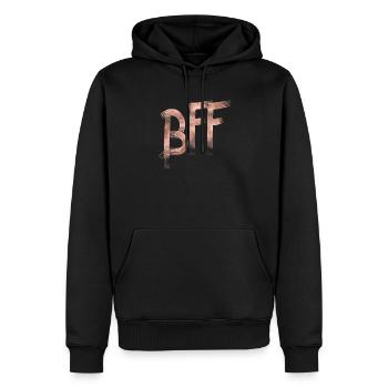 BFF or rose - Sweat à capuche Premium bio Homme - noir - Devant - Nico (187cm)