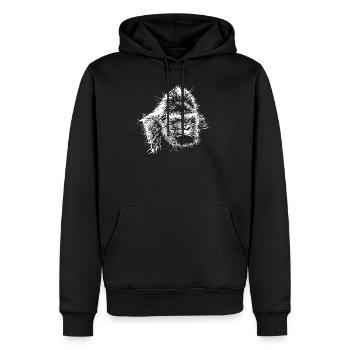 Gorillakopf Affenkopf Kopf Menschenaffe Urwald - Männer Premium Bio Hoodie - Schwarz - Vorne - Nico (187cm)