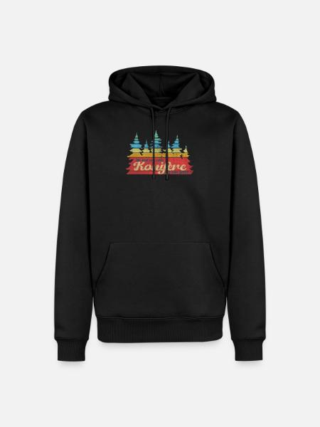 Retro Conifer - Men’s Premium Organic Hoodie - black