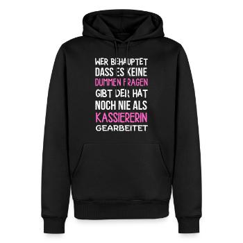 Kassiererin Spruch Verkäuferin im Einzelhandel - Männer Premium Bio Hoodie - Schwarz - Vorne - Nico (187cm)
