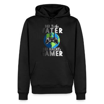 Am Tag Vater Bei Nacht Zocker Gaming Vatertag - Männer Premium Bio Hoodie - Schwarz - Vorne - Nico (187cm)