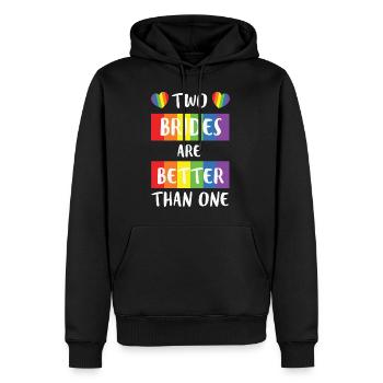 LBGT Flag Gay Pride Human Two Brides better than - Männer Premium Bio Hoodie - Schwarz - Vorne - Nico (187cm)