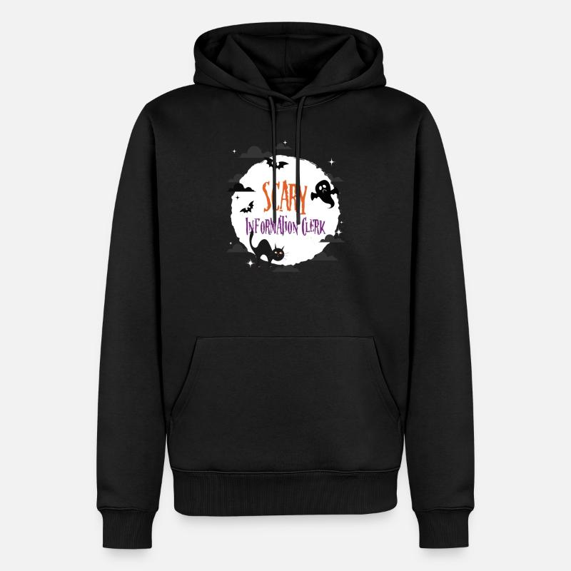 Commis à l’information effrayant - Sweat à capuche Premium bio Homme - noir