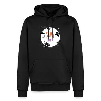 Gruseliger Lurker - Männer Premium Bio Hoodie - Schwarz - Vorne - Nico (187cm)