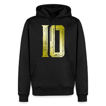 Symbole de 10 chiffres - Sweat à capuche Premium bio Homme - noir - Devant - Nico (187cm)