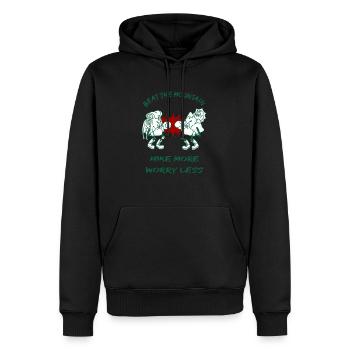 Beat the Mountain Wander T-Shirt - Männer Premium Bio Hoodie - Schwarz - Vorne - Nico (187cm)