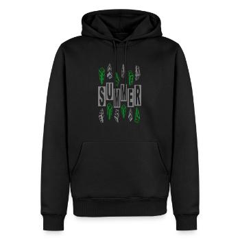 Summer dynamisch grün-grau - Männer Premium Bio Hoodie - Schwarz - Vorne - Nico (187cm)