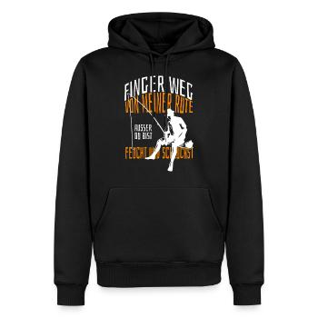 Finger weg von meiner Rute außer du bist feucht. - Männer Premium Bio Hoodie - Schwarz - Vorne - Nico (187cm)