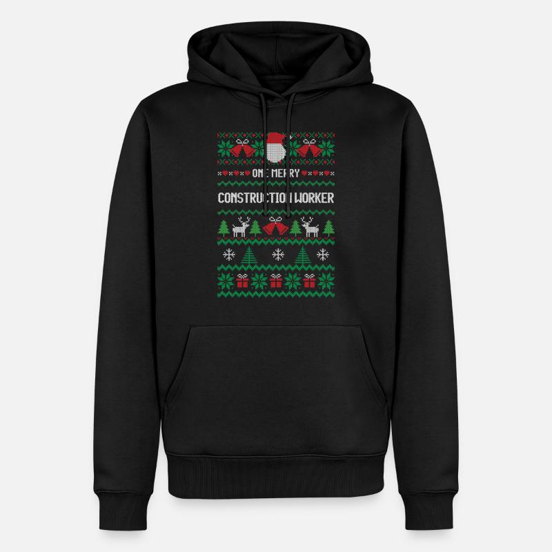 Ein fröhlicher Bauarbeiter - Männer Premium Bio Hoodie - Schwarz