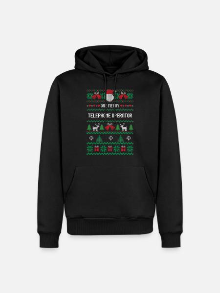 One Merry Telephone Operator - Men’s Premium Organic Hoodie - black
