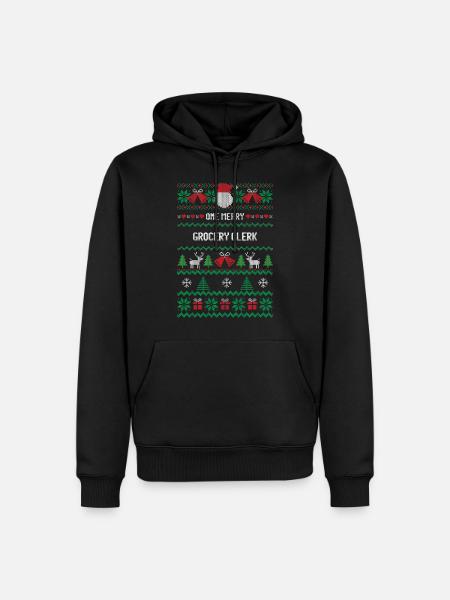 One Merry Grocery Clerk - Men’s Premium Organic Hoodie - black