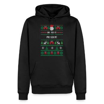 Un joyeux président - Sweat à capuche Premium bio Homme - noir - Devant - Nico (187cm)